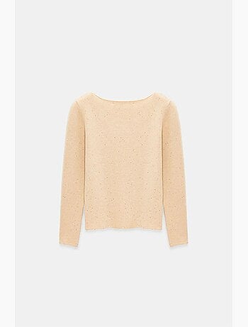 Pull en maille à col bateau et sequins dilvin