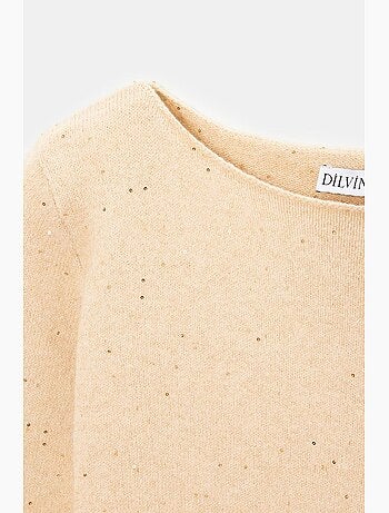 Pull en maille à col bateau et sequins dilvin