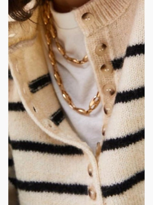 Pull en maille à col boutonné lucci - Kiabi