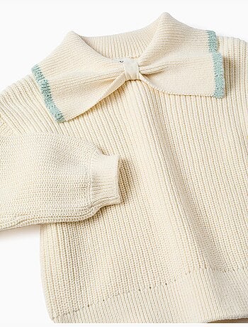 Pull en maille à col en forme de nœud