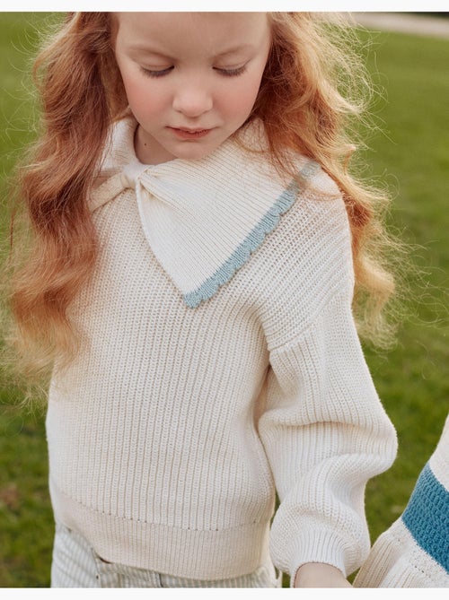 Pull en maille à col en forme de nœud - Kiabi