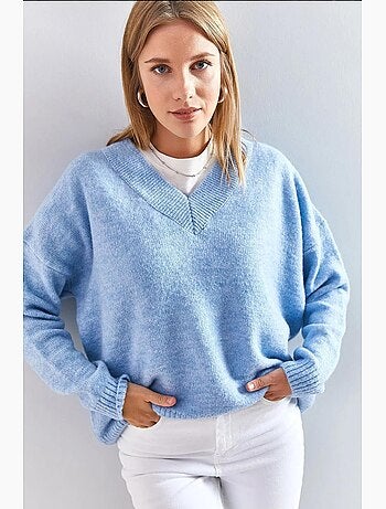 Pull en maille à col en v lucci