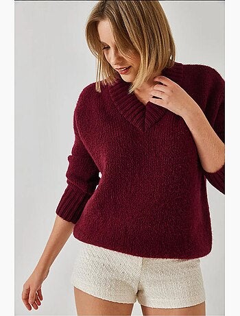 Pull en maille à col en v lucci