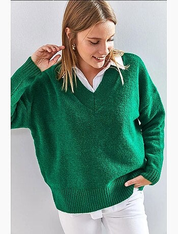 Pull en maille à col en v lucci