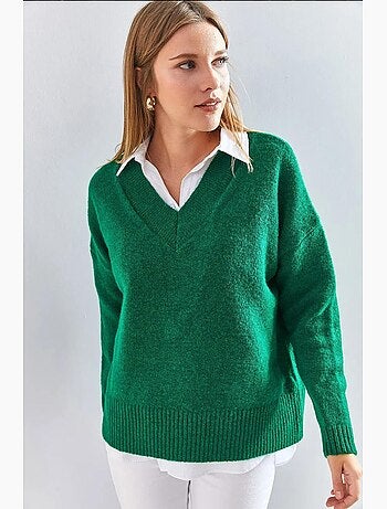 Pull en maille à col en v lucci