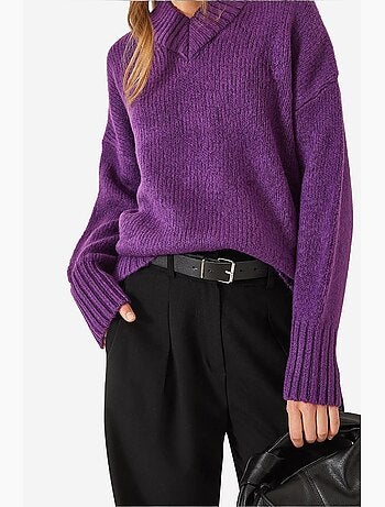 Pull en maille à col en v lucci