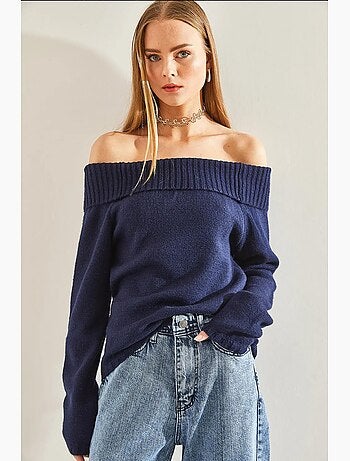 Pull en maille à col madonna lucci