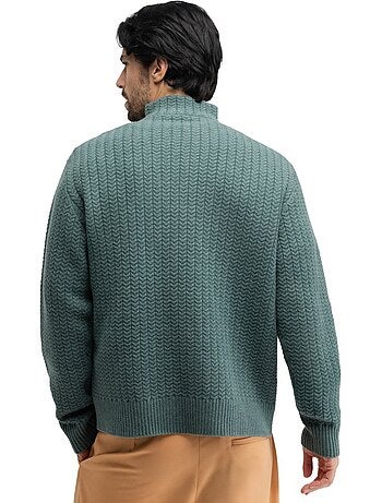 Pull en maille à col montant et demi-zip homme homme tiksi