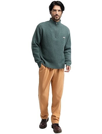 Pull en maille à col montant et demi-zip homme homme tiksi