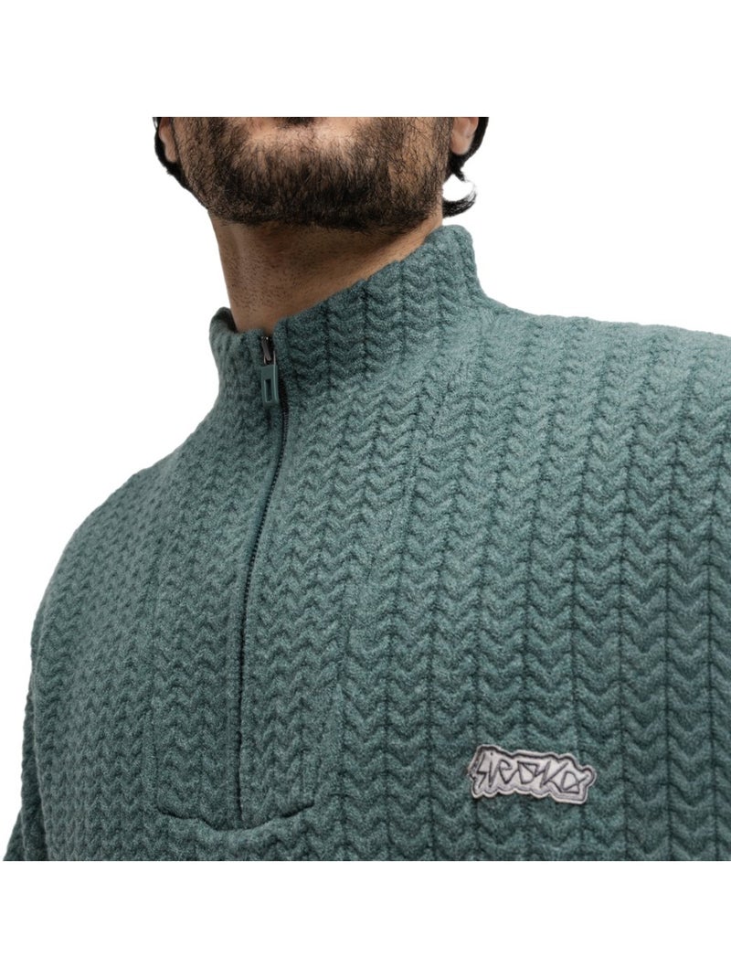 Pull en maille à col montant et demi-zip homme homme tiksi Bleu - Kiabi