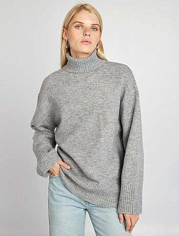 Pull en maille à col montant