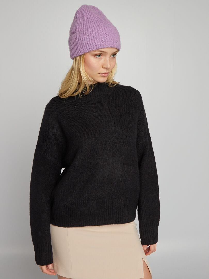 Pull en maille à col V - Bleu - 4.50