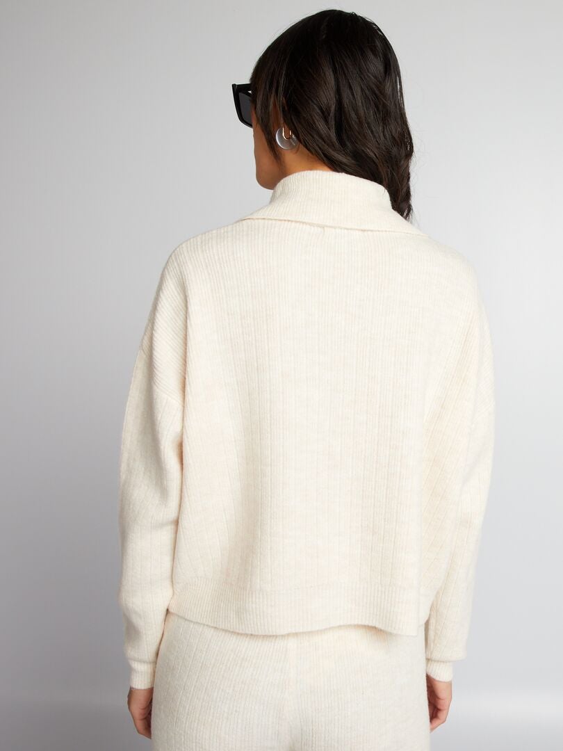 Veste Manches Courtes En Maille à Capuche - K.Woman Beige Taille 36 S - Occasion Très Bon État