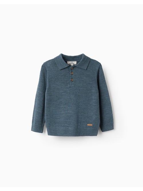 Pull en maille à col polo - Kiabi