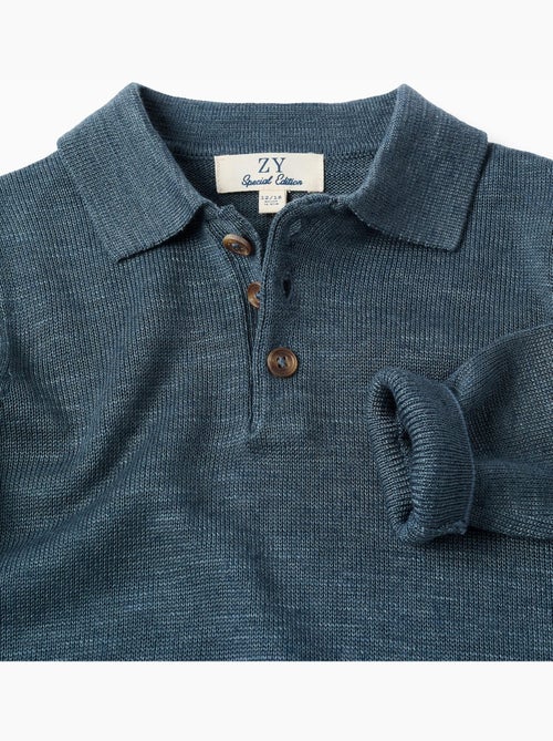 Pull en maille à col polo - Kiabi