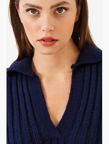 Pull en maille à col polo lucci