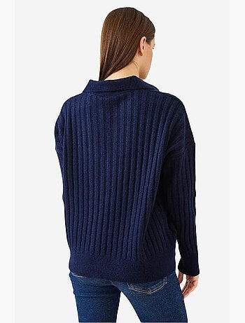 Pull en maille à col polo lucci