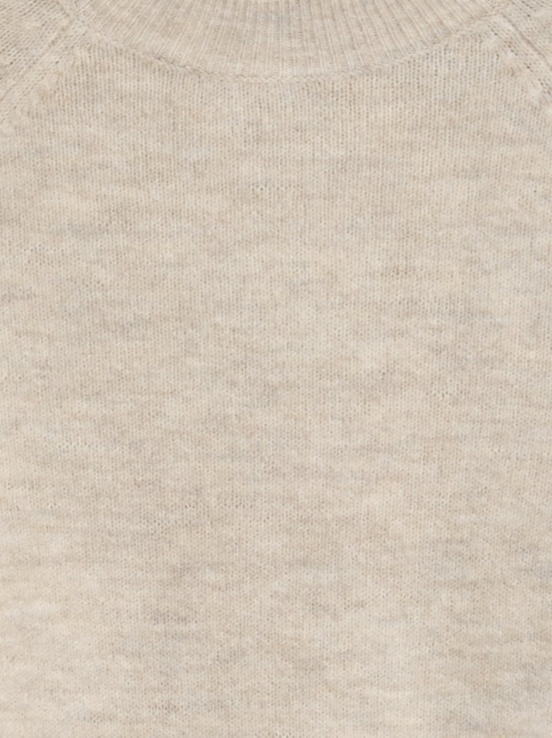 Pull en maille à col rond Beige - Kiabi
