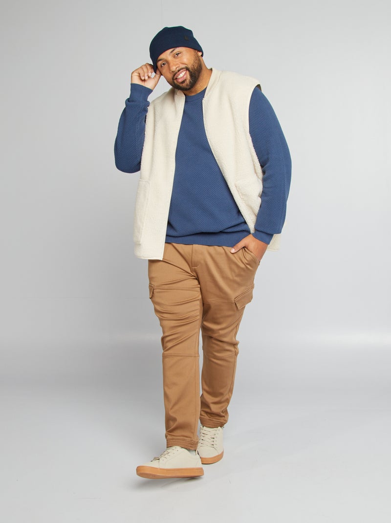 Pull en maille à col rond BLEU - Kiabi