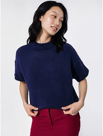 Pull en maille à col rond et coupe décontractée