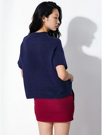 Pull en maille à col rond et coupe décontractée