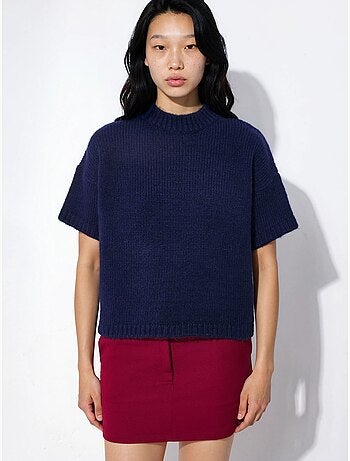 Pull en maille à col rond et coupe décontractée