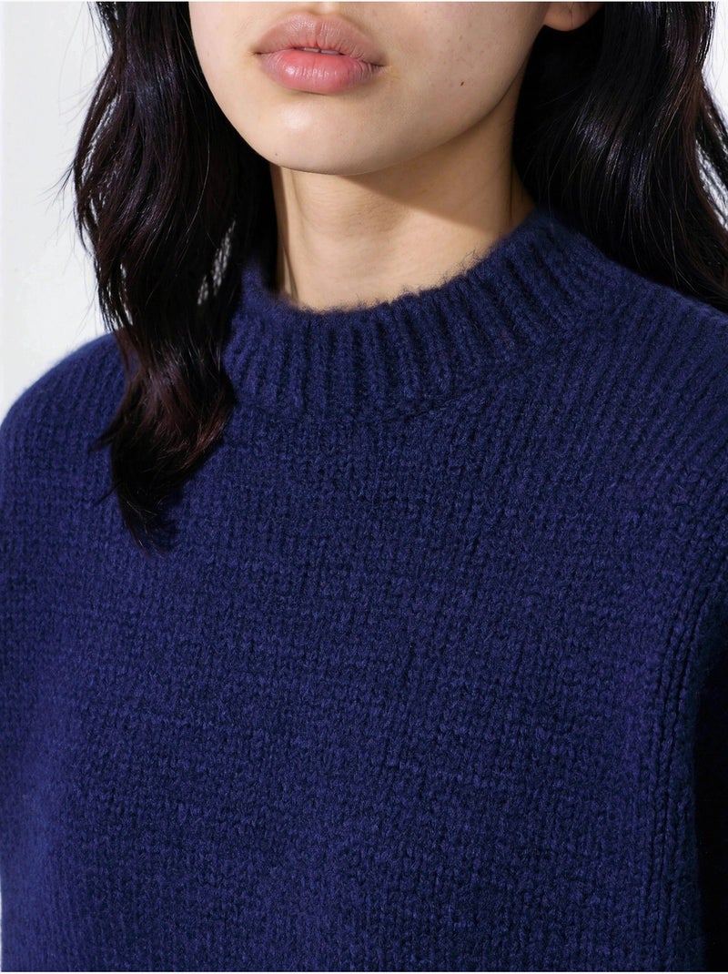 Pull en maille à col rond et coupe décontractée Bleu marine - Kiabi