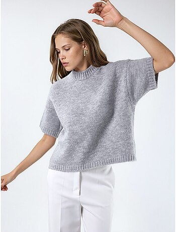 Pull en maille à col rond et coupe décontractée