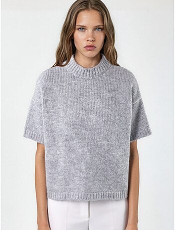 Pull en maille à col rond et coupe décontractée