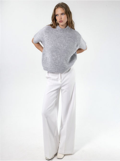 Pull en maille à col rond et coupe décontractée - Kiabi