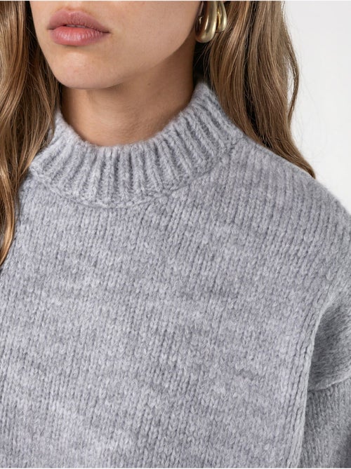 Pull en maille à col rond et coupe décontractée - Kiabi
