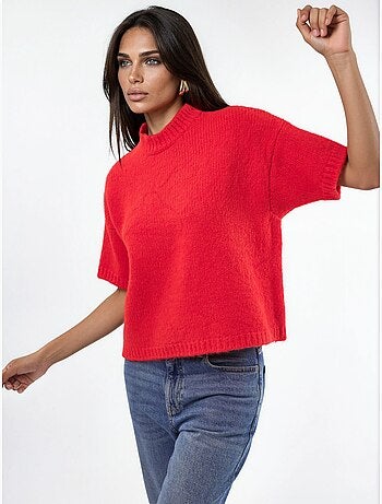 Pull en maille à col rond et coupe décontractée