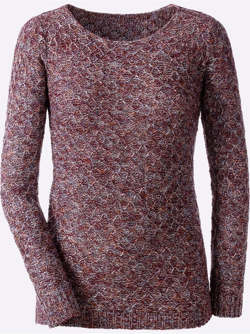 Pull en maille à col rond et manches longues motif tricoté - Taille standard - Witt - Kiabi Pull en maille à col rond et manches longues motif tricoté - Taille standard - Witt - Kiabi