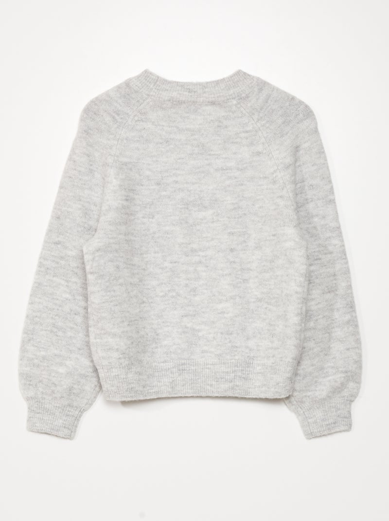 Pull Femme Pull&Bear – Gris – Taille M – Col Rond – Manches Courtes
