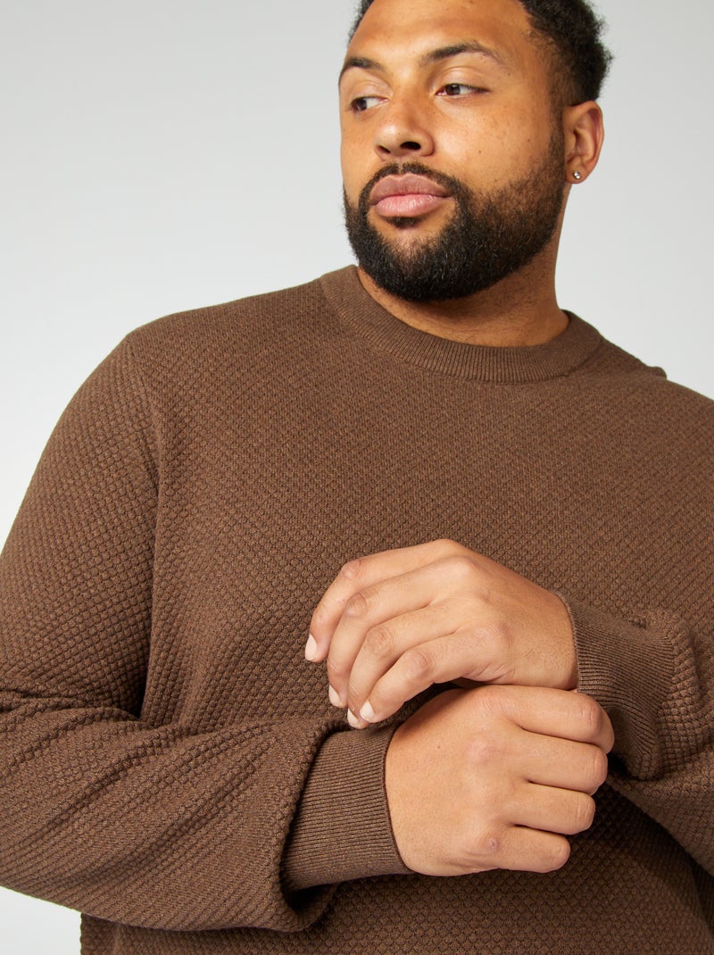 Pull Homme New Look – Taille M – Marron – Coton – Manches Longues – Très Bon état