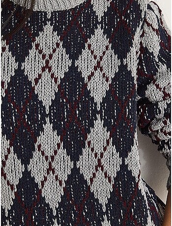Pull en maille à col rond pour femme , motif losanges lucci
