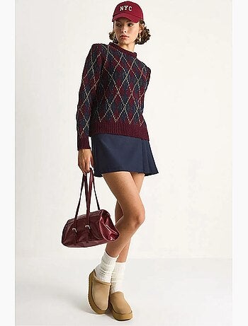 Pull en maille à col rond pour femme , motif losanges lucci