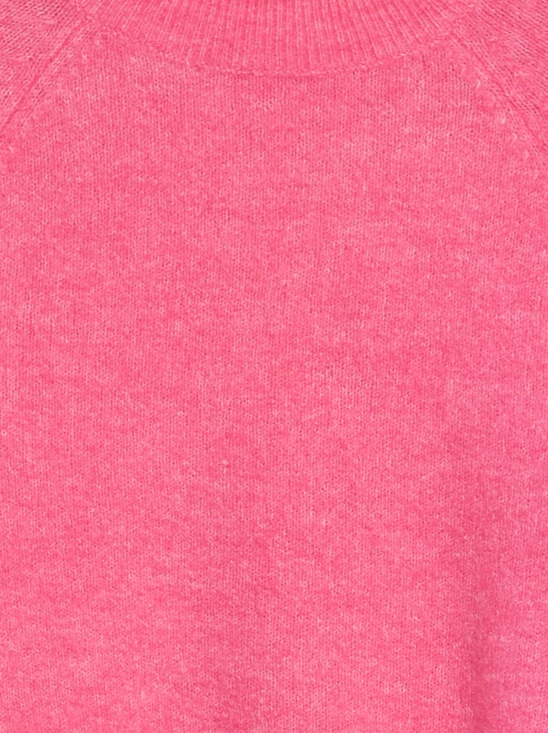 Pull en maille à col rond rose - Kiabi