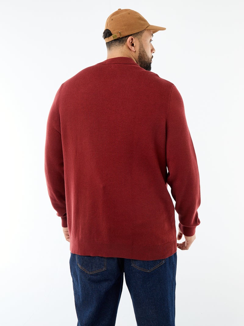 Pull en maille à col rond Rouge - Kiabi