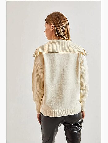 Pull en maille à col roulé et fermeture éclair lucci