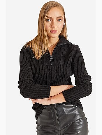 Pull en maille à col roulé et fermeture éclair lucci