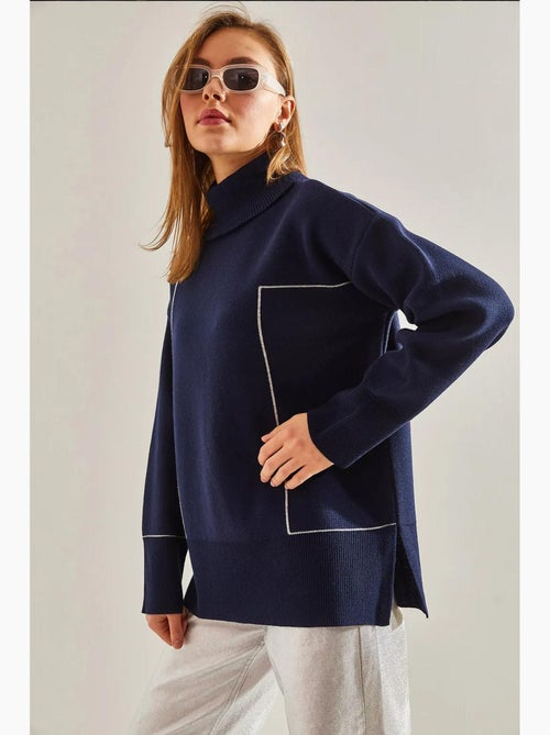 Pull en maille à col roulé et motifs géométriques lucci - Kiabi Pull en maille à col roulé et motifs géométriques lucci - Kiabi