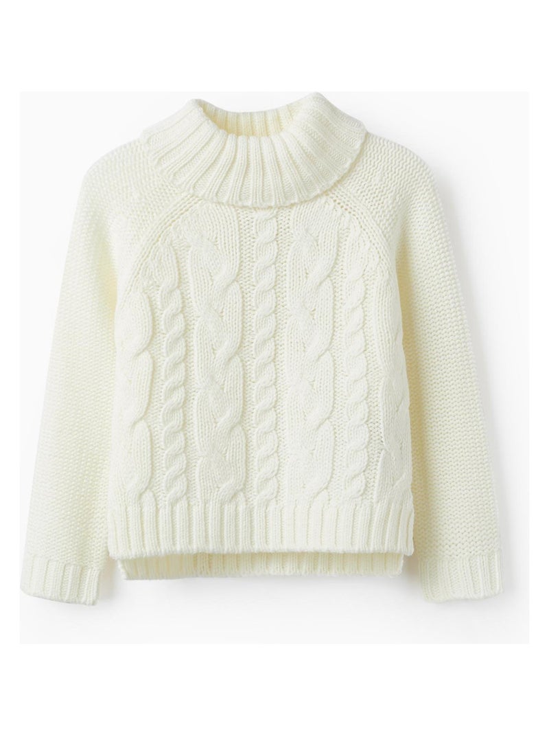 Pull en Maille à Col Roulé pour Fille   NORTHERN CALLING Blanc - Kiabi