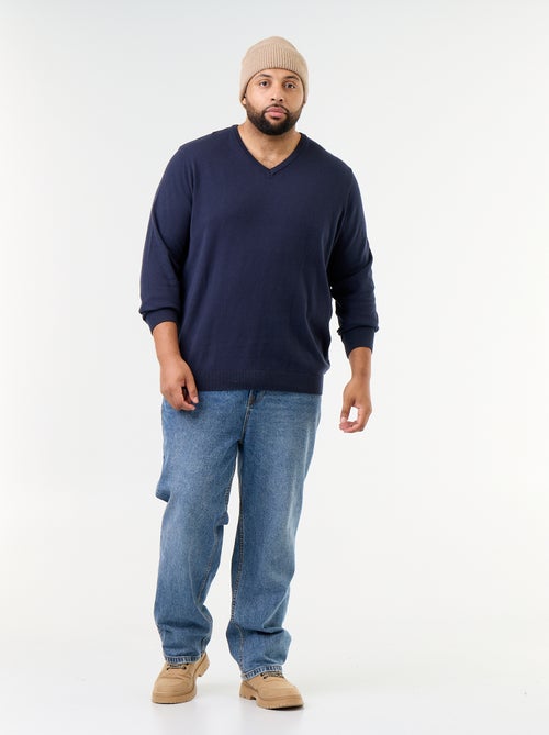 Pull en maille à col V - Kiabi