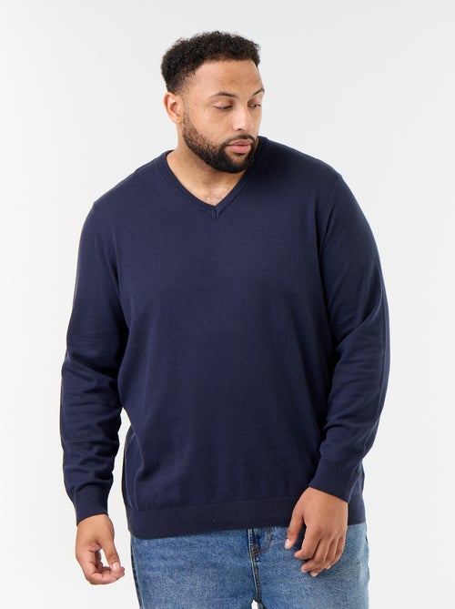 Pull en maille à col V - Kiabi