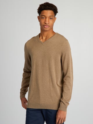 Pull en maille à col V + d'1m90