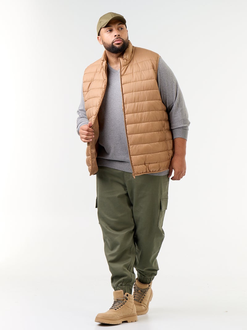 Pull en maille à col V Gris - Kiabi