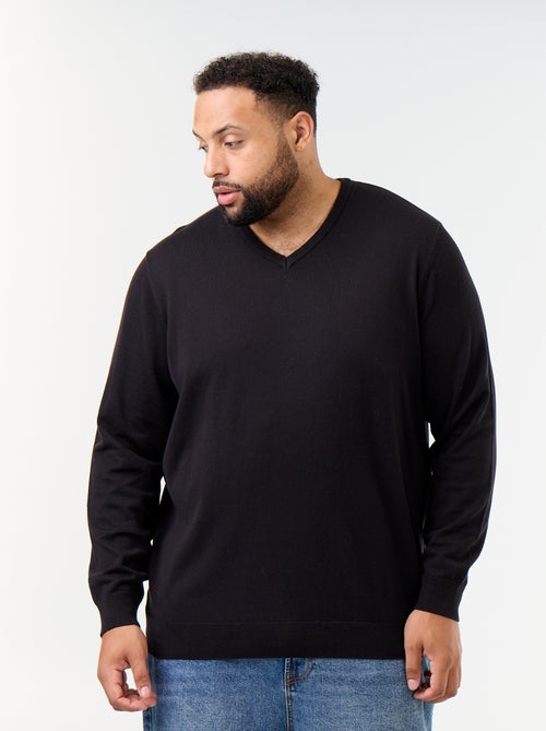 Pull en maille à col V - Kiabi