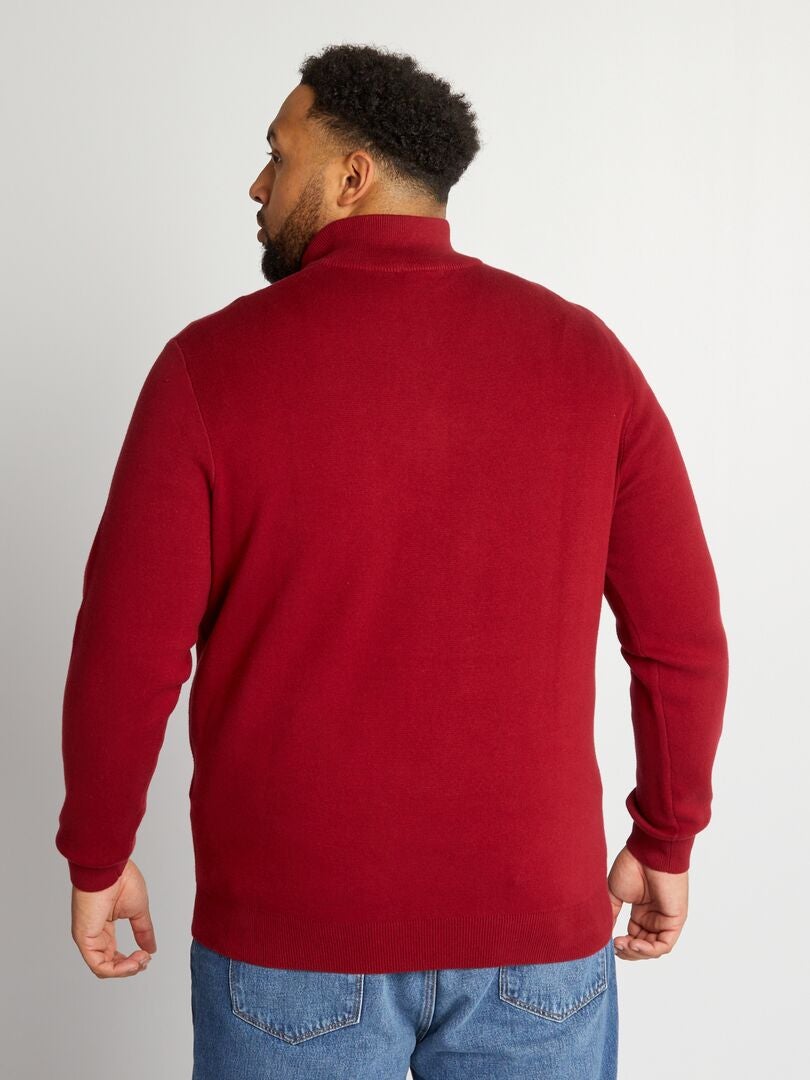 Pull femme en polyester rouge Remain taille S zippé
