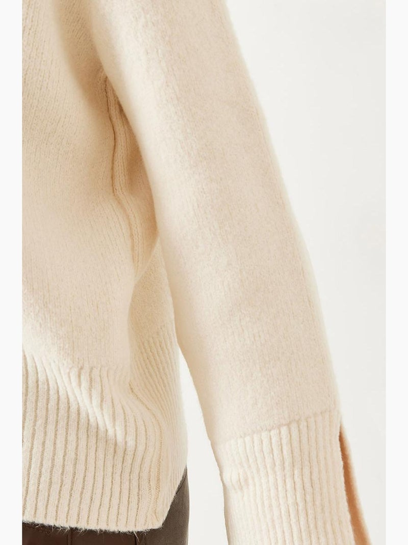 Pull en maille à manches fendues lucci Blanc cassé - Kiabi